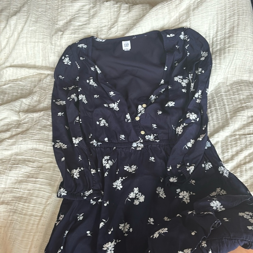 Navy Floral Dress Petite S